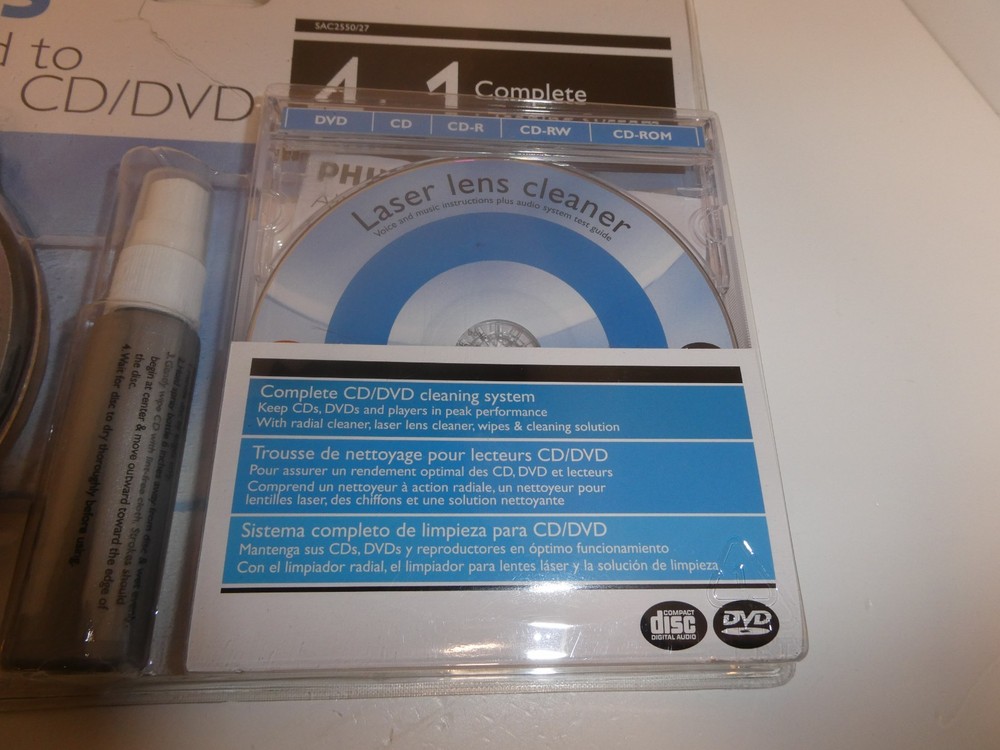 Philips 4-in-1 CD/DVD Disc & Lens Cleaning Kit Multi-Function System 2006 NOS