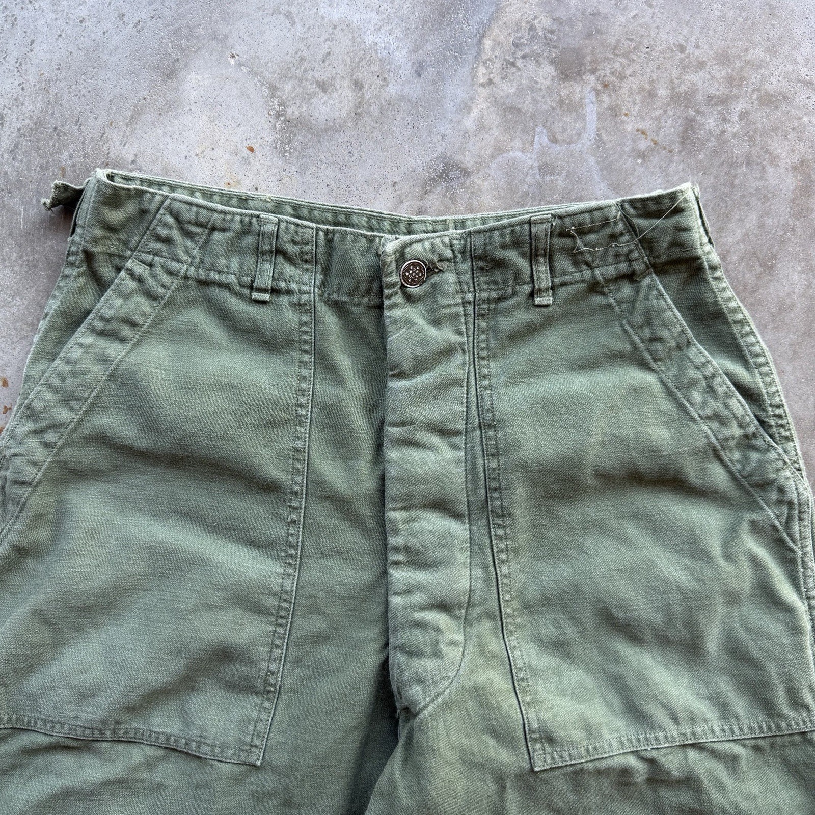 VTG 50s Korean War OG-107 13 Star Button Fly Pants 29 X 27