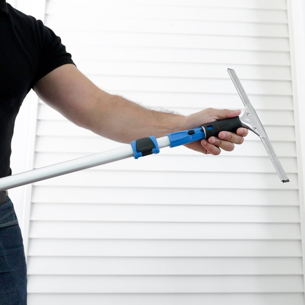 Heavy-Duty 12” Squeegee with Replacement Rubber for Effortless Window Care
