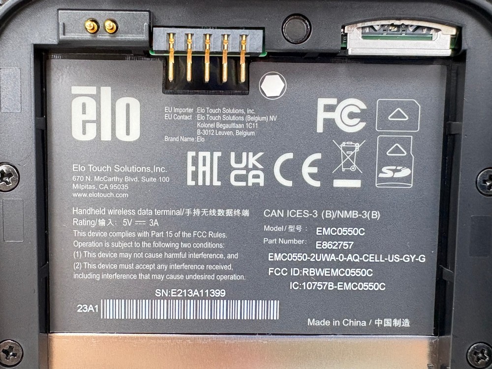 USED | Elo EMC0550C / E862757 Android Mobile Computer Handheld Scanner w Battery