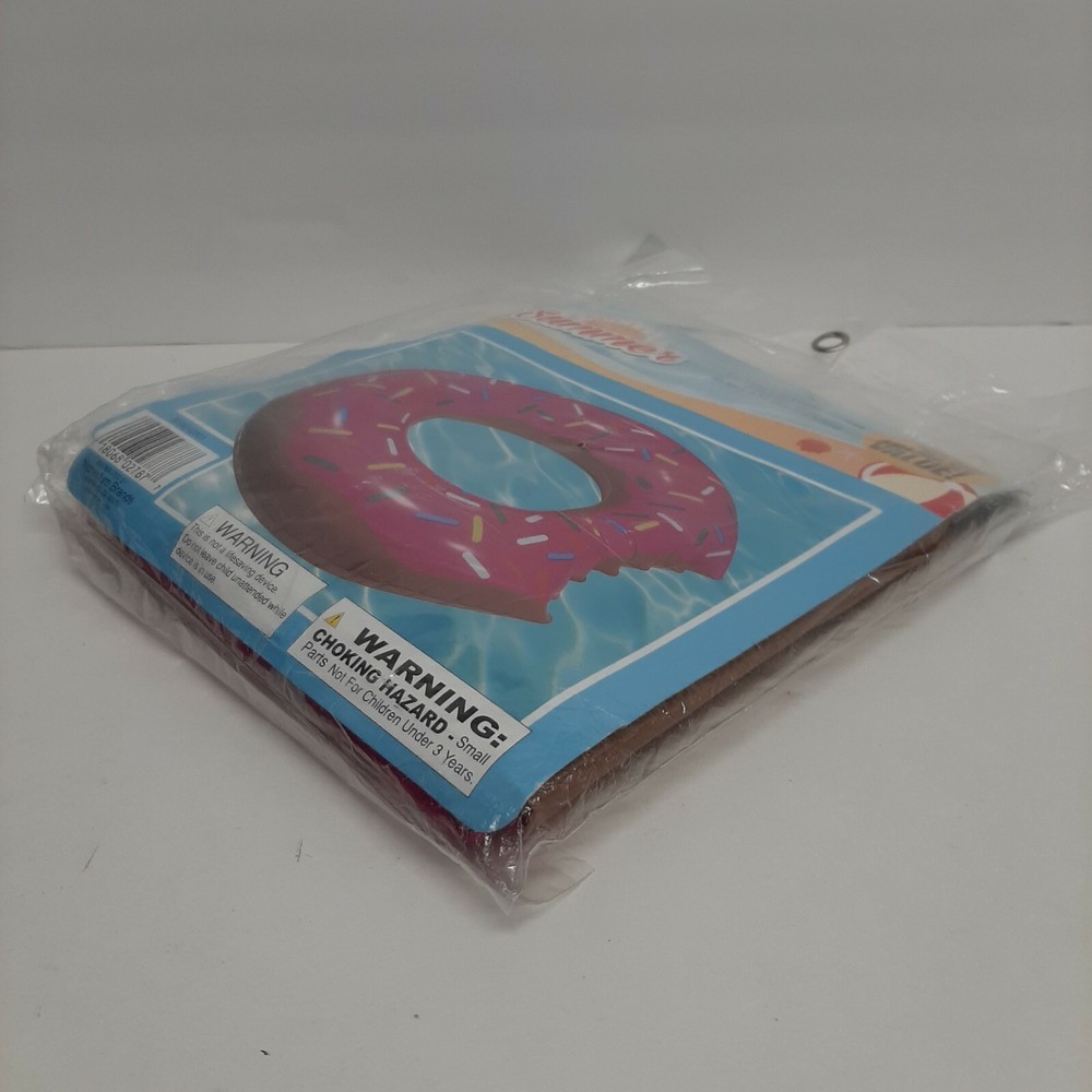 Inflatable Pink Sprinkle Donut Swimming Pool Float Ring 33.5inx8.3in