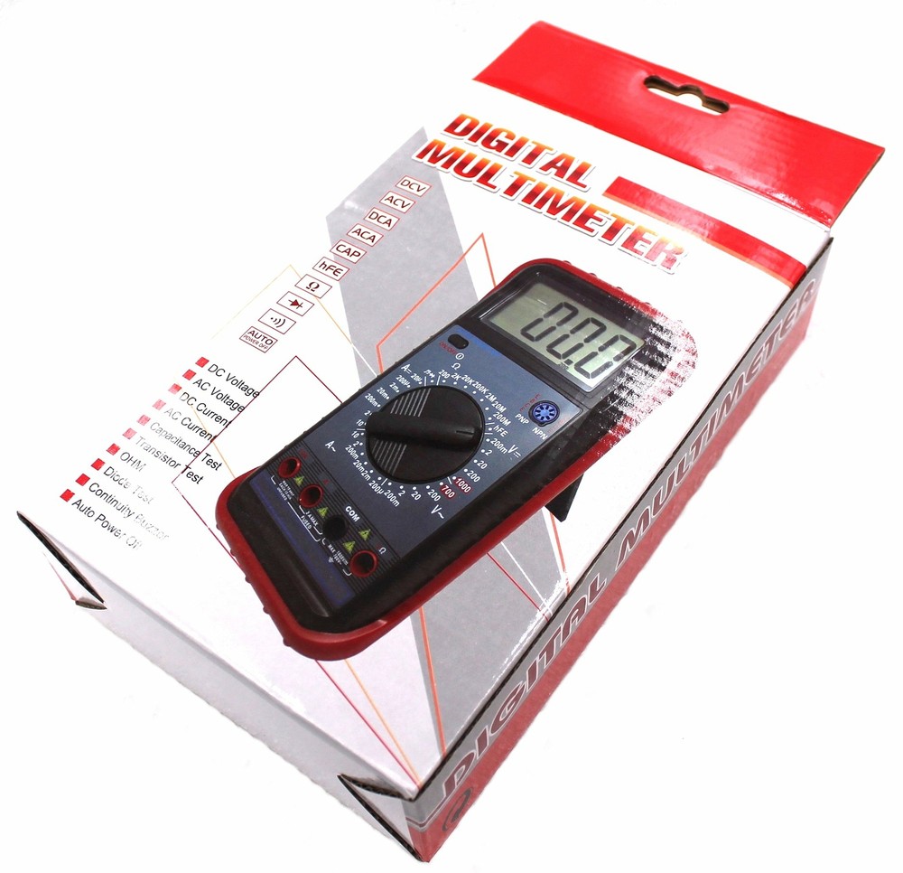 Versitile Digital Multimeter with AC/DC, Res, Cap, Transistor and Diode Testing,