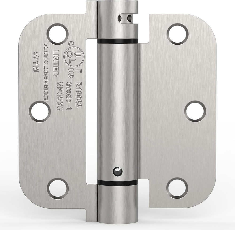 Self Closing Door Hinge, Auto Closing Spring Hinge with Adjustable Tension, 3.5