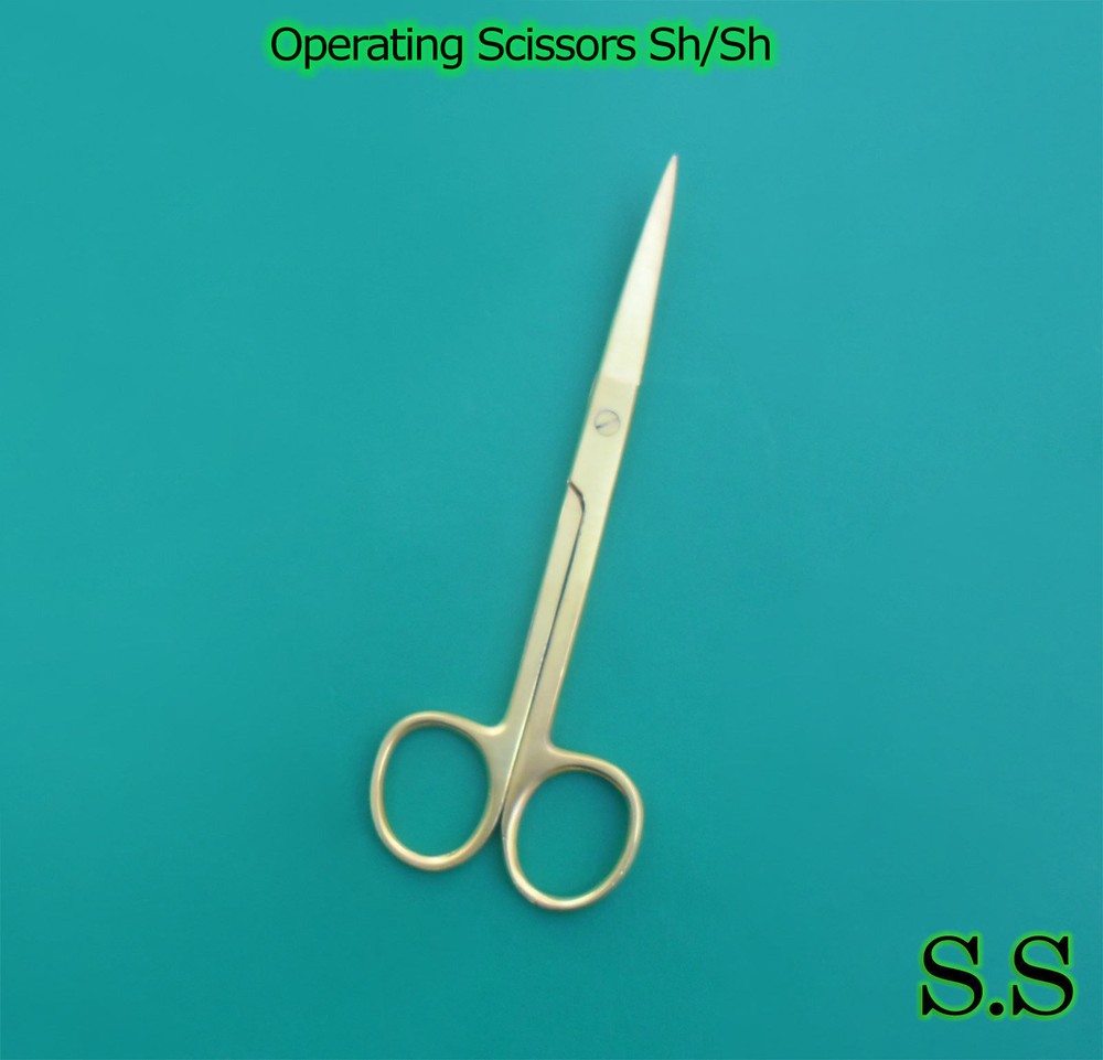 Operating Scissors Sharp-Sharp 5.5" Curved Full Gold Surgical Instruments