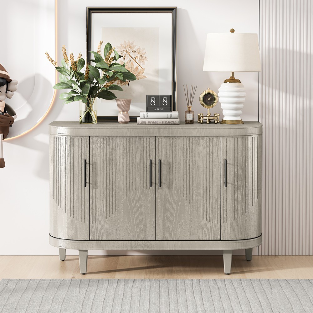 Modern Curved Sideboard 47.2-Inch Decorative Storage Cabinet,Console Table
