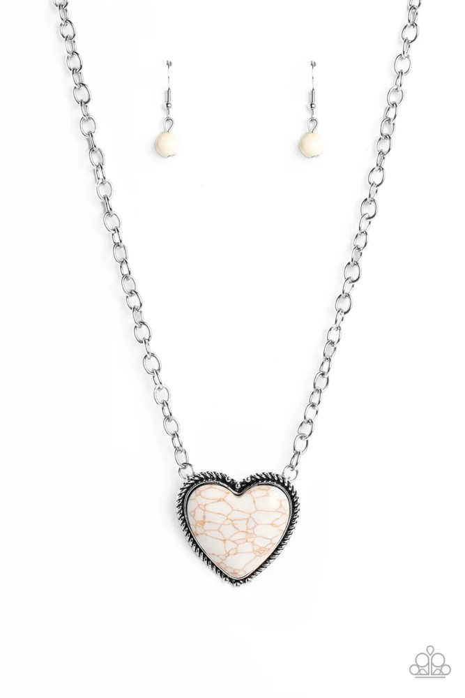 Paparazzi AUTHENTIC ADMIRER white necklace