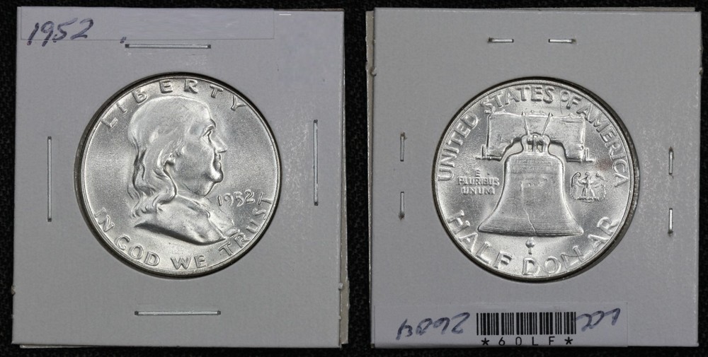 1952 Franklin Half Dollar BU 60LF