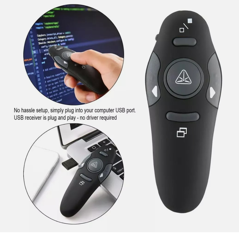 USB Wireless Remote Laser Pointer Pen Powerpoints Clicker PPT Flip Pen PointerS3