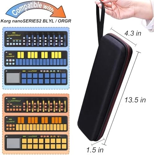 Hard Case for Korg Nano Slim Line MIDI Keyboard Controller Pads