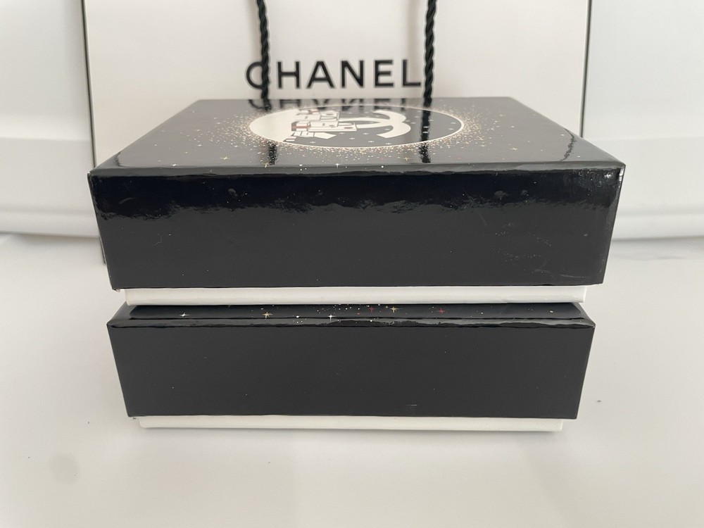 2 Authentic Limited Editions CHANEL Holiday Square Empty Gift Box Bag Boxes
