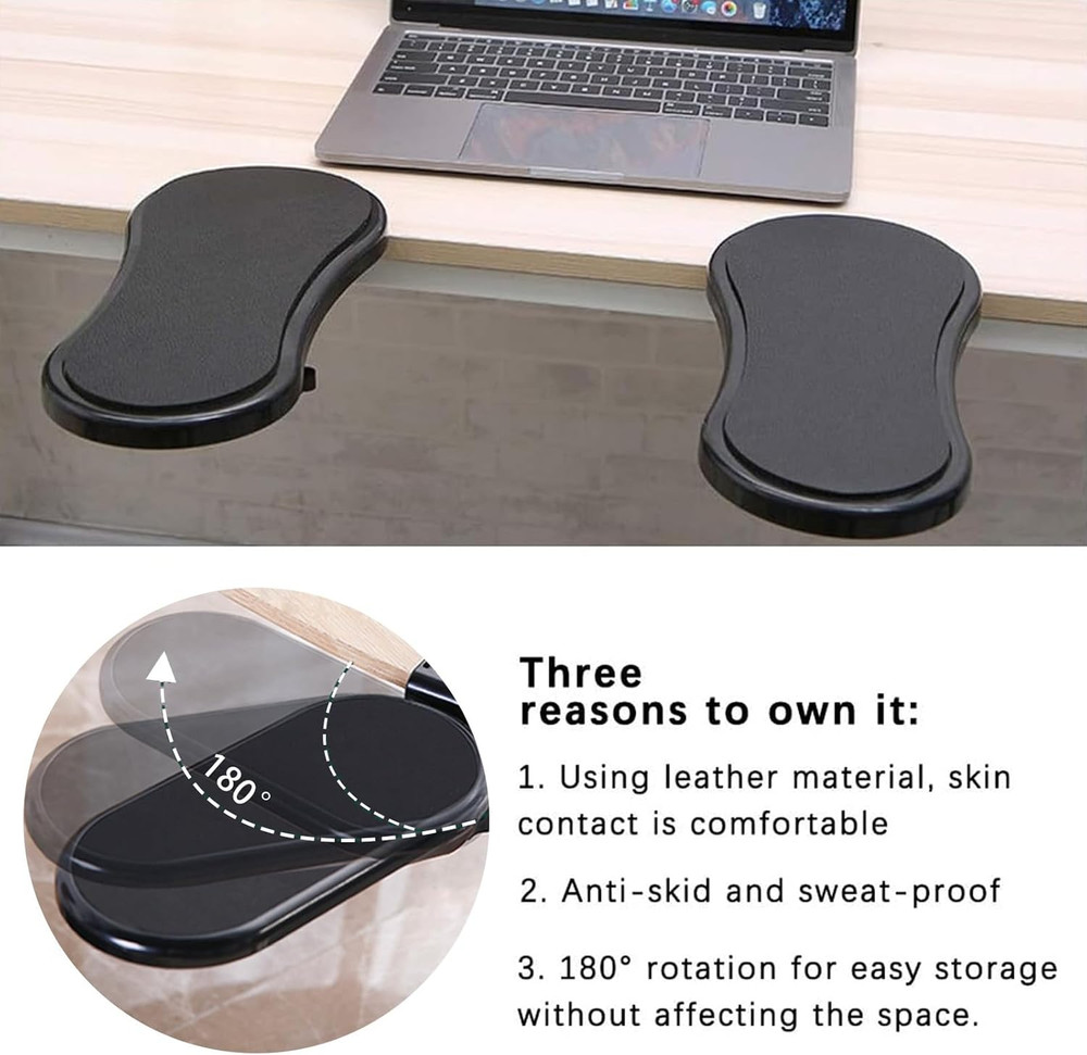 CEYAZYE Computer Arm Rest for Desk Extender, Adjustable Rotating Armrest Desk...