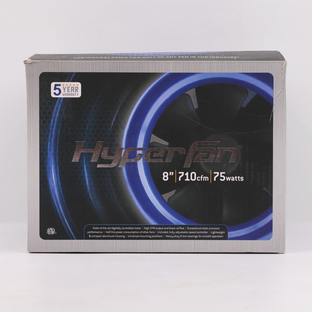 HyperFan 8" MixFlow Inline Duct Fan 75W Grow Ventilation with Controller