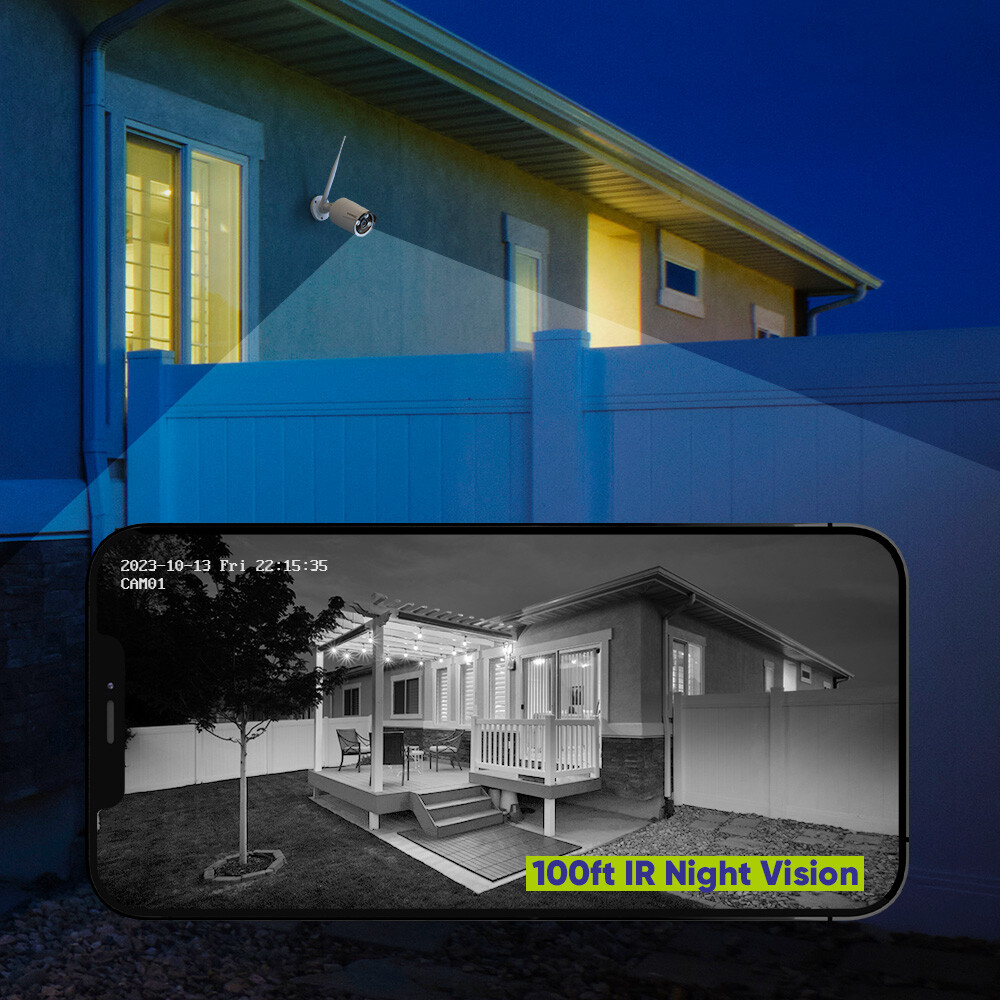 SANNCE 8CH NVR 5MP Wireless Security Camera System Two Way Audio AI Detect 1TB