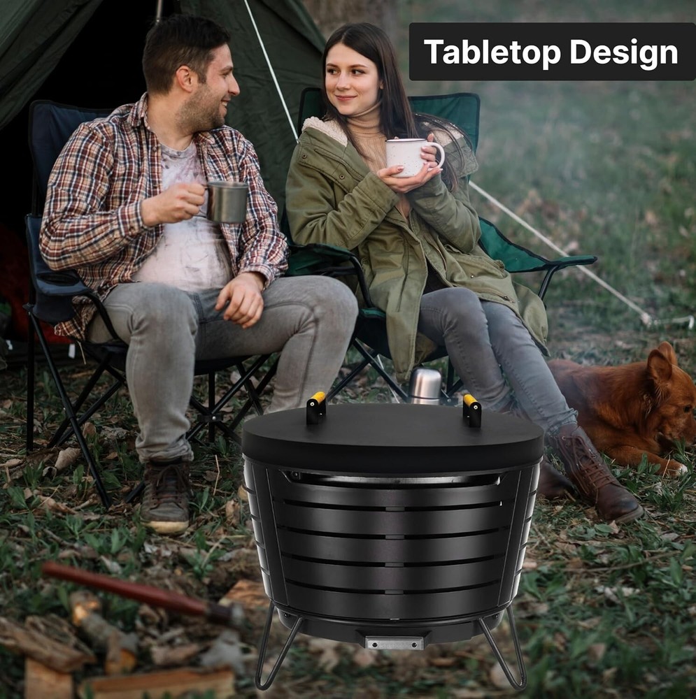 FEBTECH 25.5 inch Round Firepit Lid - Compatible for 25" Smokeless Fire Pit