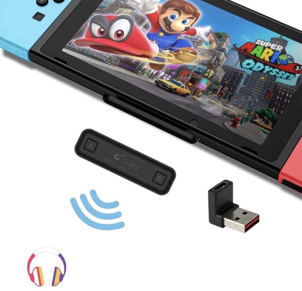 GULIkit Route Air bluetooth Adapter HIFI Audio Tranceiver For Nintendo Switch