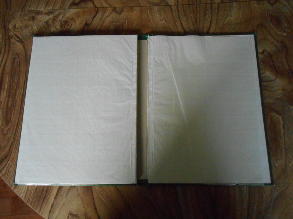 LIGHTHOUSE STOCK BOOK L4/8, 16 WHITEPAGES GREEN COVER USED
