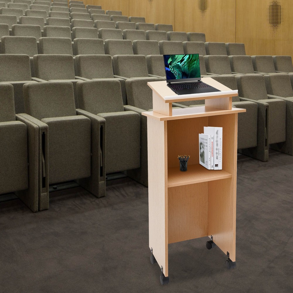 Portable Movable Desk for Presentations | Adjustable Height & Easy Mobility