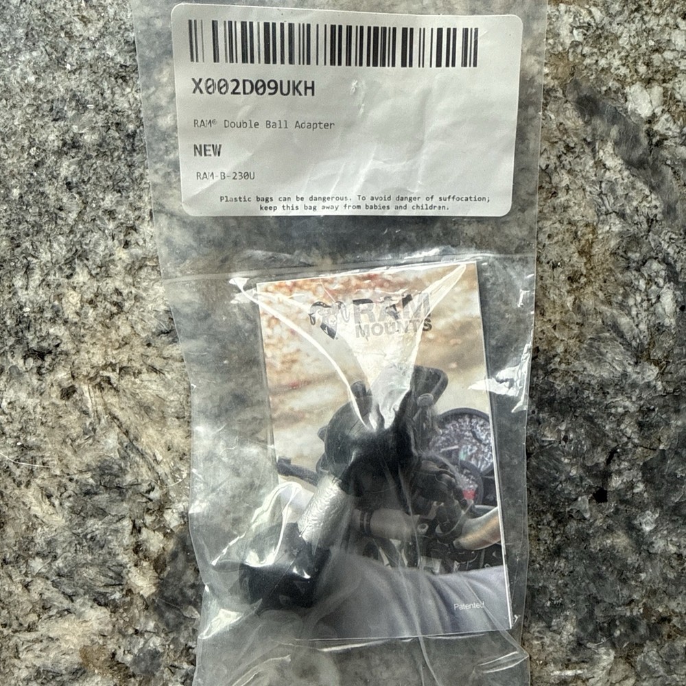 RAM Mounts Double Ball Adapter - Black (RAM-B-230U) OEM