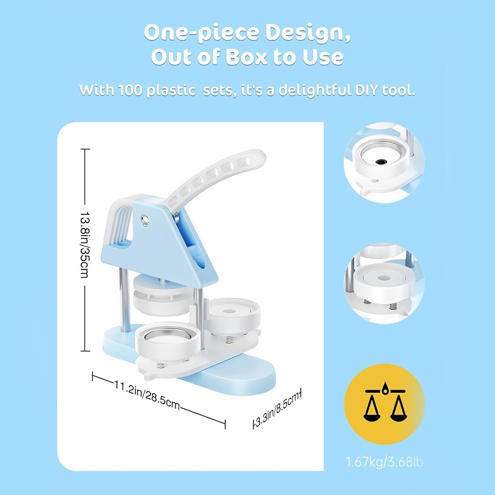 58mm/2.25" Button Maker Kit Button Maker Pin Badge Press Magnet Machine Cutter
