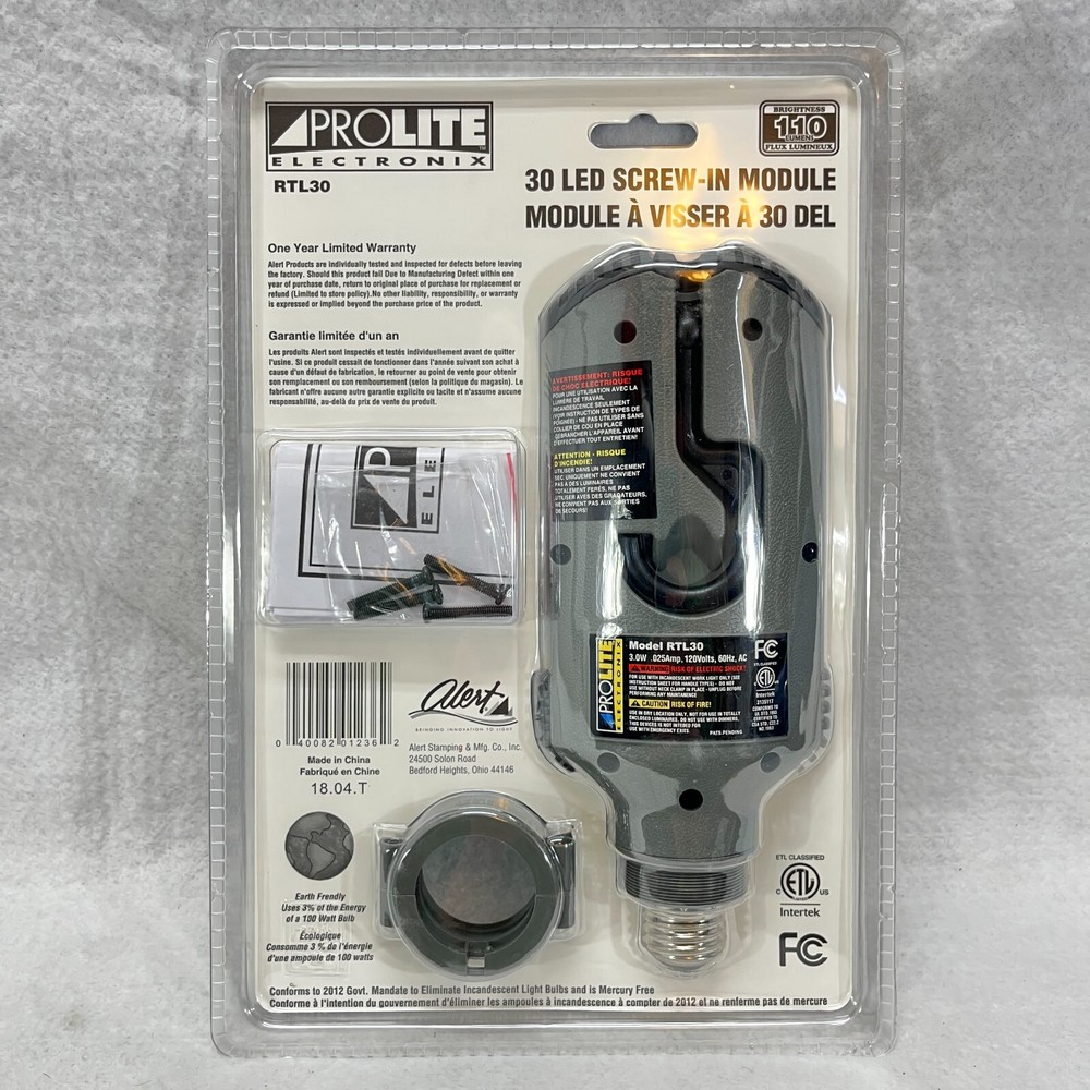 Prolite Model RTL30 30 LED Screw-in Module Work Light - With Swivel Hook