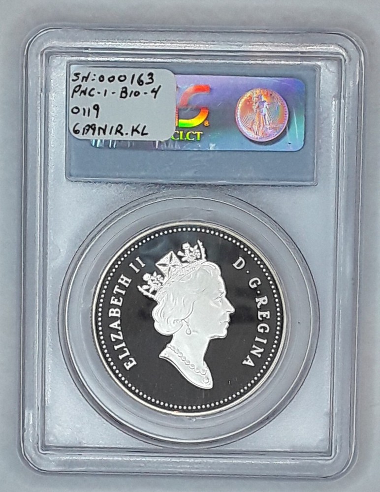 1991 CANADA PCGS PR69 DCAM, FRONTENAC COMMEMORATIVE SILVER DOLLAR.