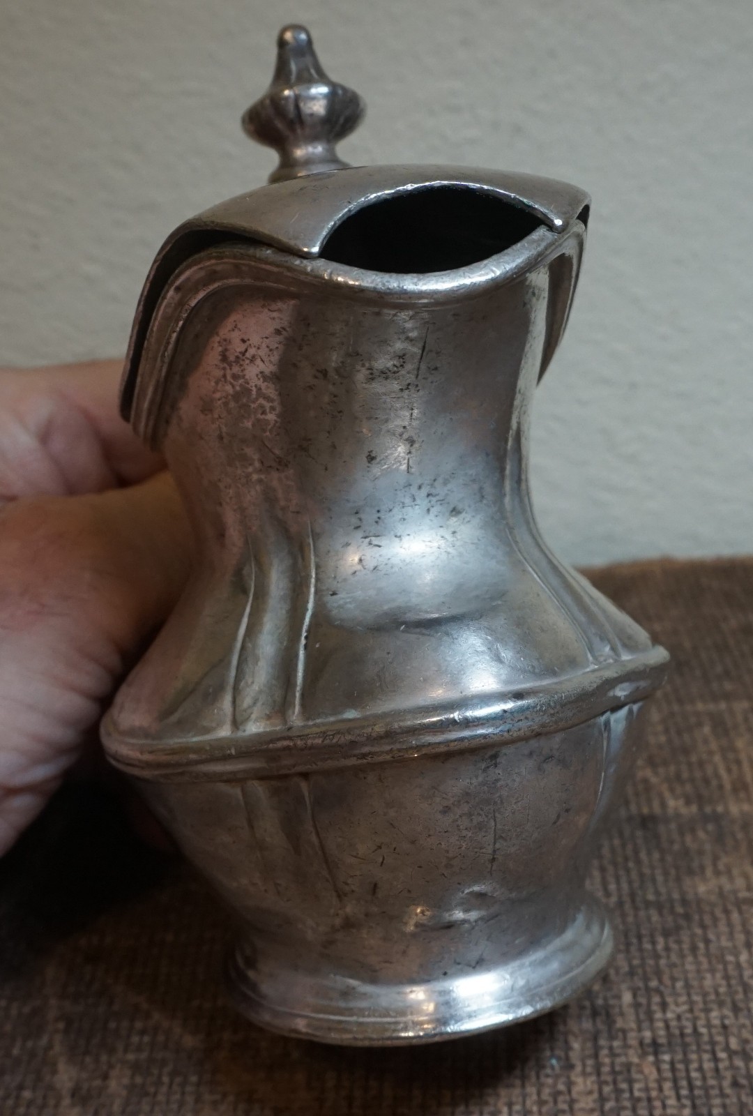 1937 BR (BURLINGTON ROUTE RR) SILVER SOLDERED CREAMER w/lid REED & BARTON 7oz