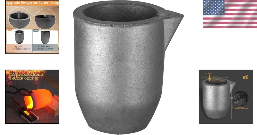 6kg Graphite Crucible Featuring Pour Spout for Efficient Metal Refining