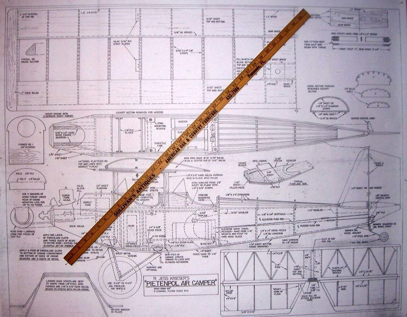 PIETENPOL AIR CAMPER PLAN + CONSTRUCTION ARTICLE for 60" Span RC Model Airplane