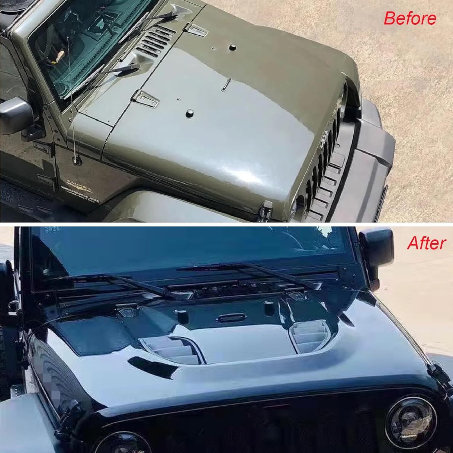 For Jeep Wrangler 2007-2018 JK JKU Black Steel Engine Hood Bonnet Panel Cover