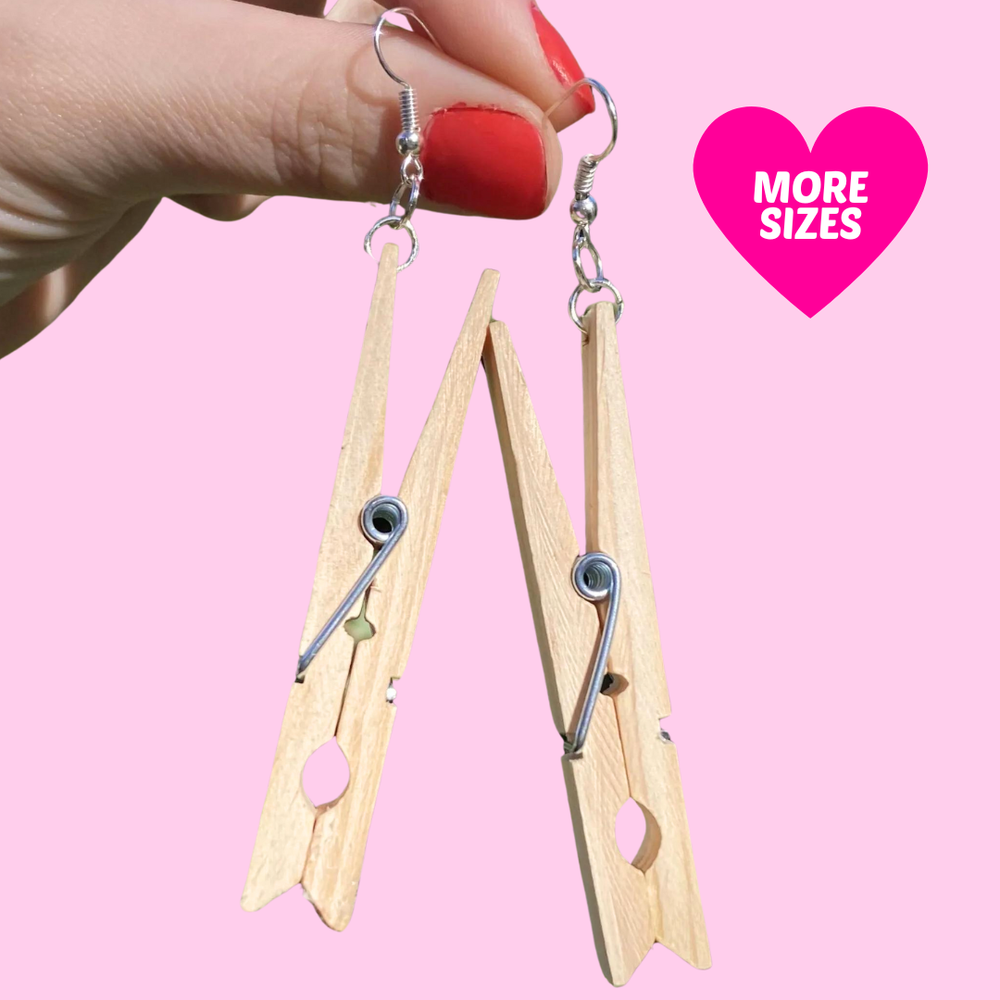 Wood Clothespin Earrings