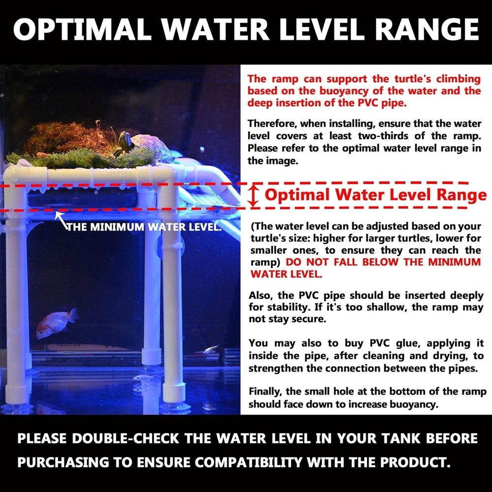 Turtle Basking Dock 10 Inch Wide Aquatic Platform with Secure Suction Cups