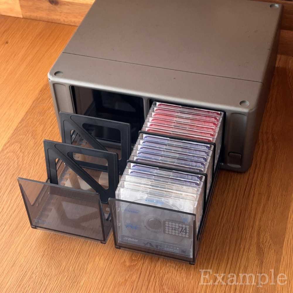 TEAC Stackable Telescoping MiniDisc Storage Unit Case Holds 32 MDs Gray #47