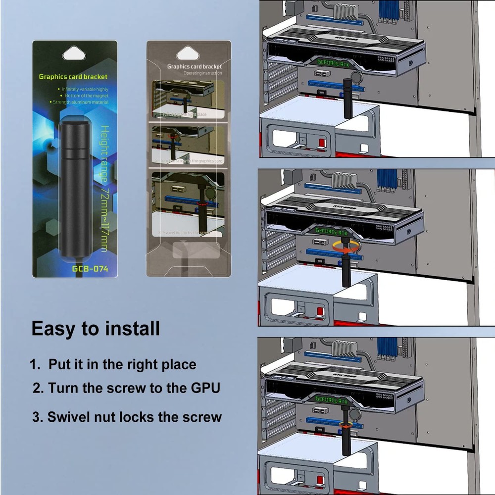 Graphics Card GPU Support Bracket: GPU Sag Bracket Video Card Stand GPU Holder
