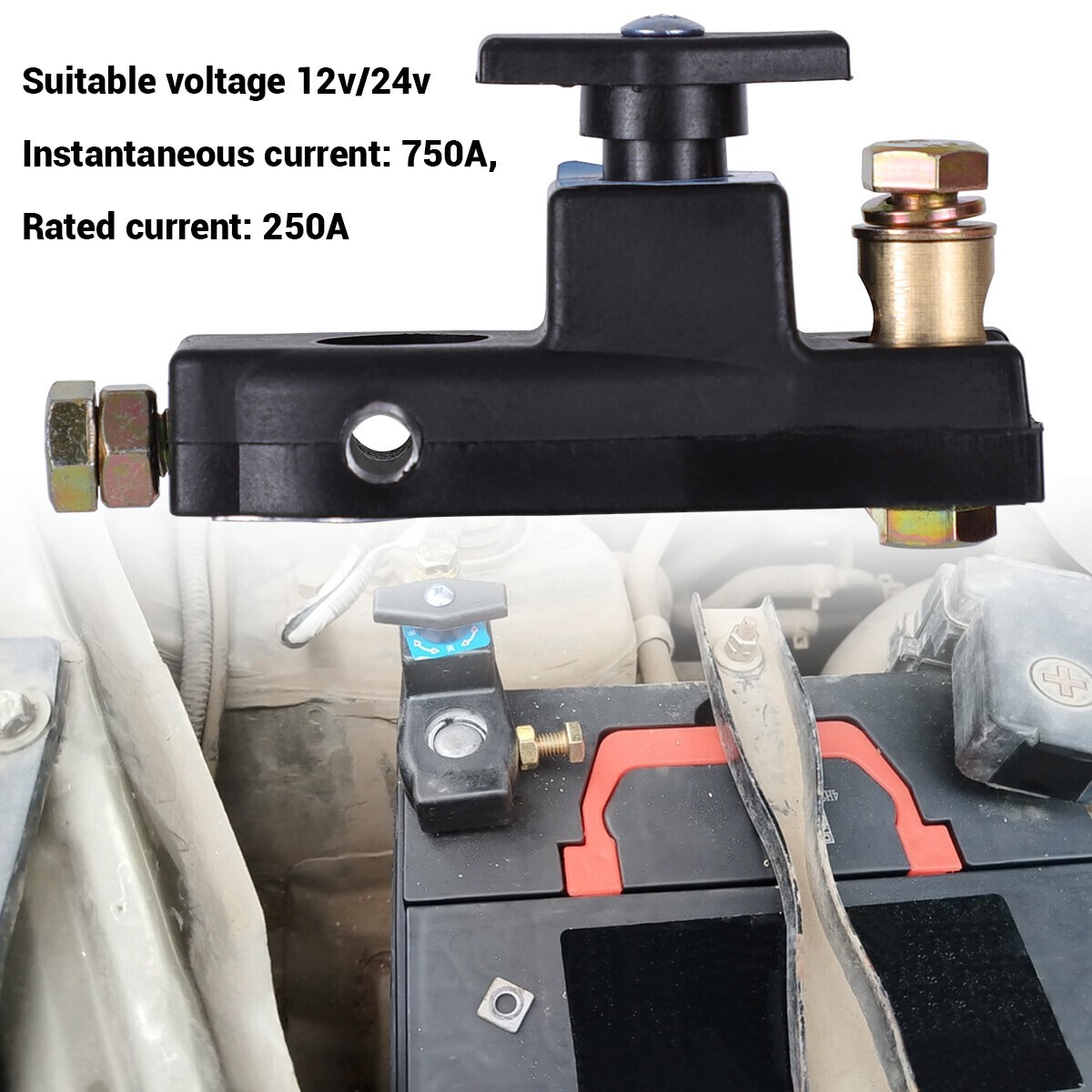 2PCS Car Battery Disconnect Isolator Cut Off Switch 12-24V Battery Terminal US