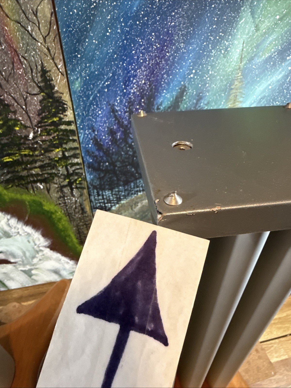 speaker stands pair Metal Wood Base Bookshelf Large Subwoofer Center Channel