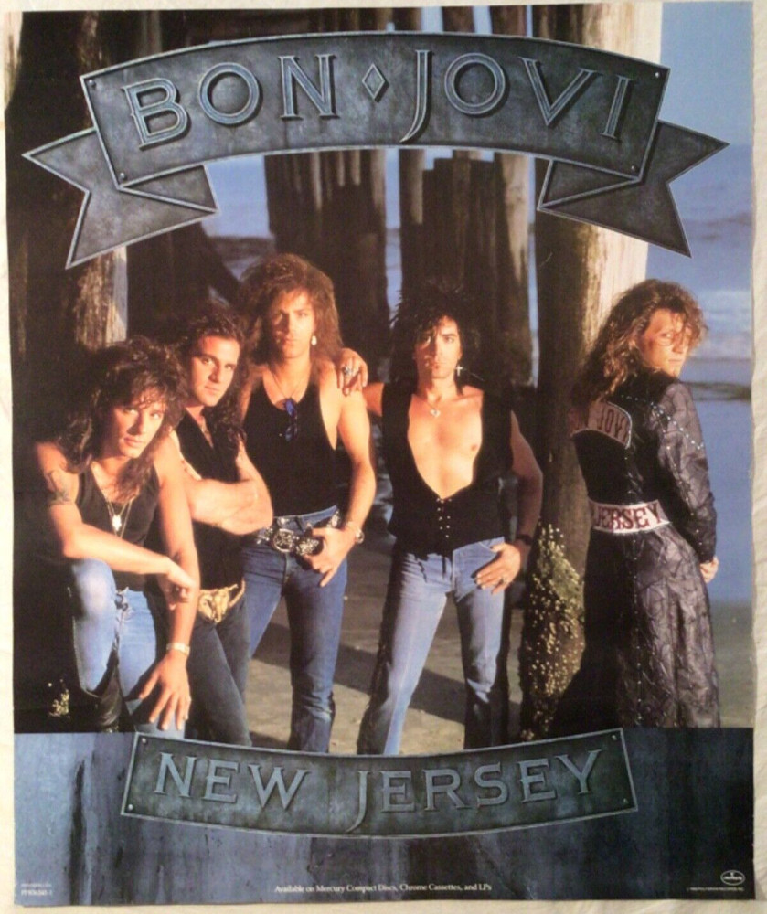 Bon Jovi 1988 Promo Poster New Jersey