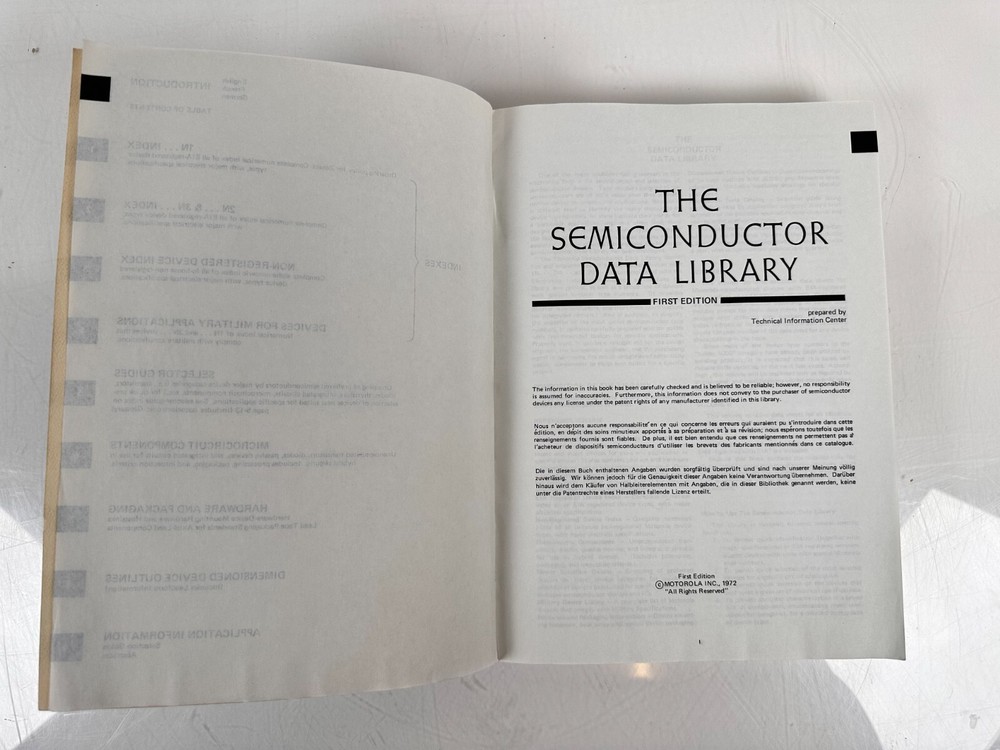 Motorola The Semiconductor Data Library First Edition Reference Volume