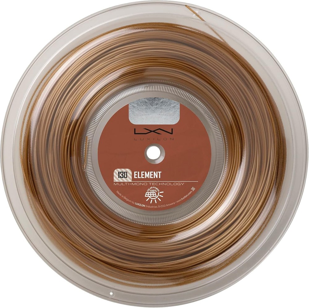 Luxilon Element 130 Tennis String - 200m Reel, Brown