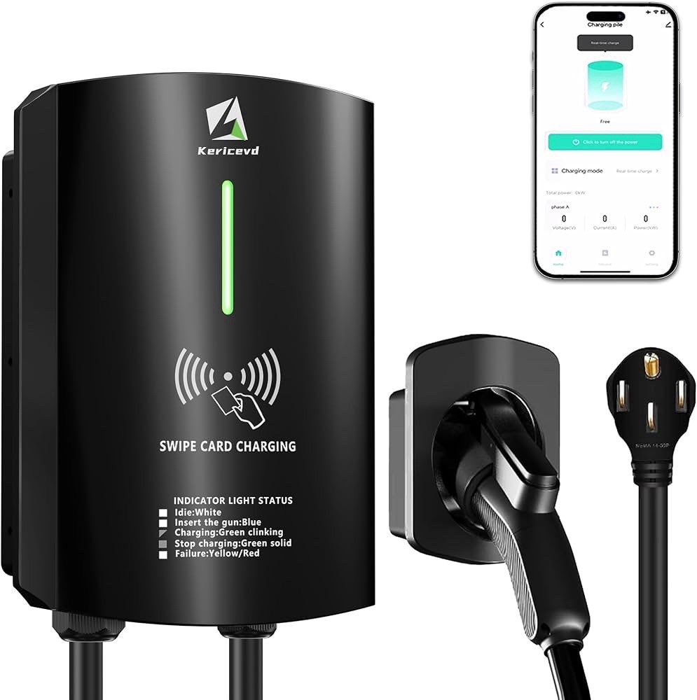 25FT Level 2 EV Charging Station 40A Home Electric Vehicle Charger NEMA14-50