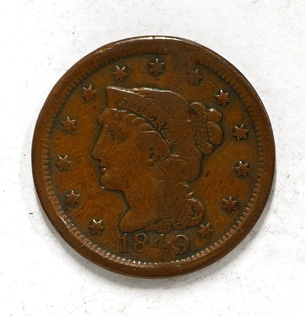 1849 Braided Hair Large Cent