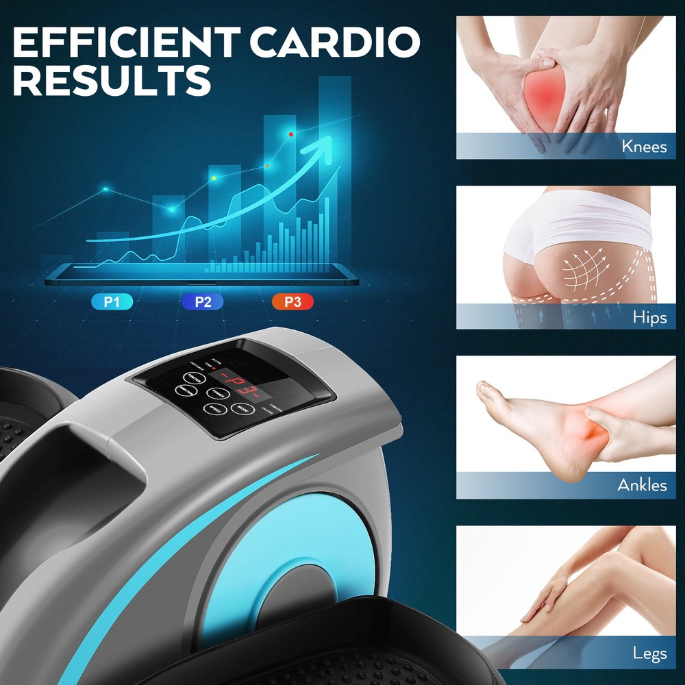 Under Desk Elliptical Machine Portable Ellipse Leg Exerciser Machine➕Remote&LCD^