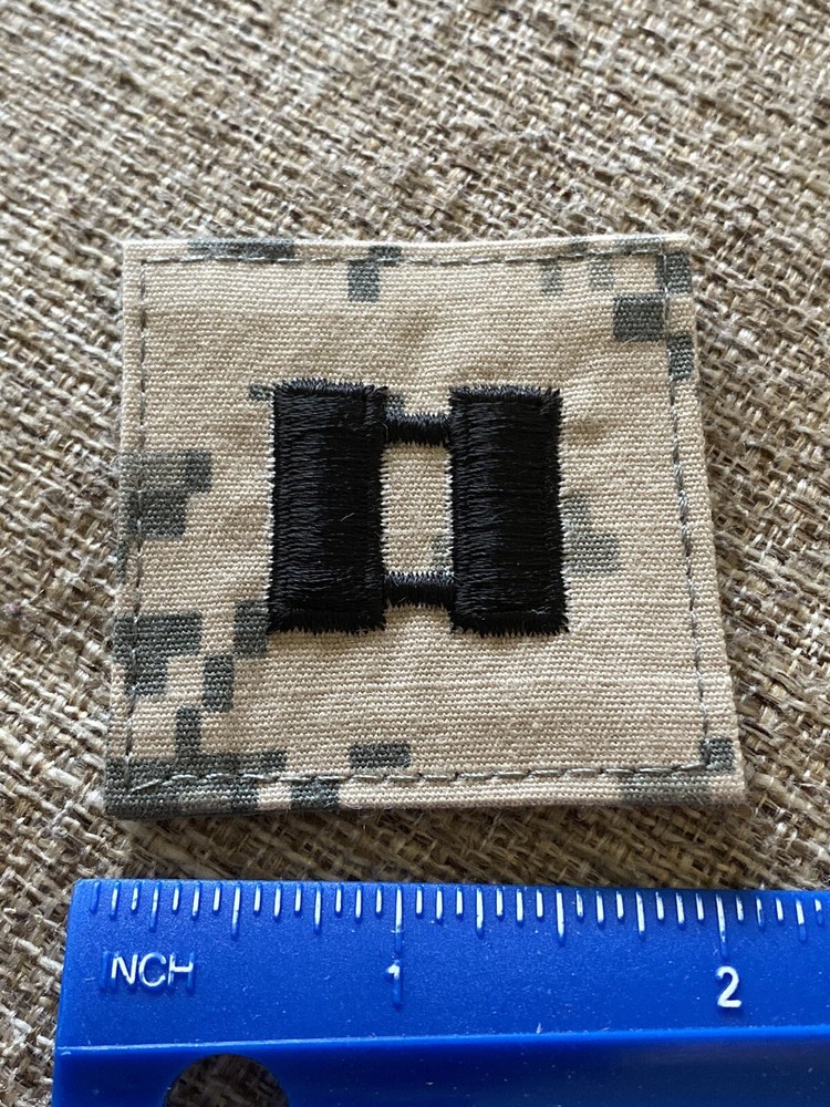 US Army Captain CPT O-3 Rank ACU Hook / Loop Pattern Military Patch INV6335