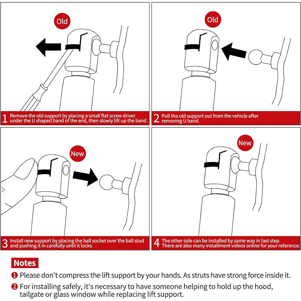 2x Front Hood Lift Supports Struts Shocks for 2015 16-2017 Hyundai Sonata Sedan