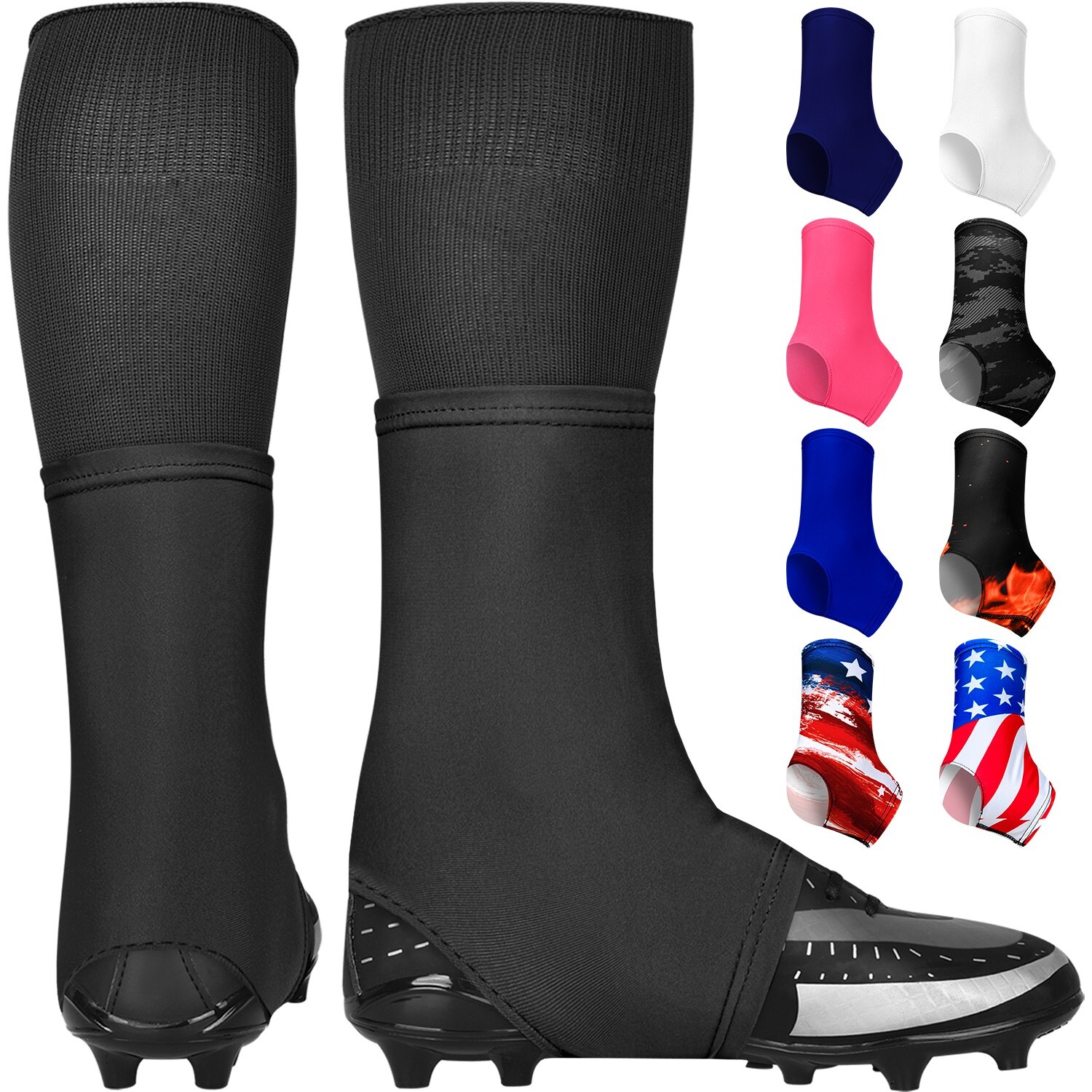 Exxact Sports Spats Football Cleat Covers for Men & Boys to Cover Laces