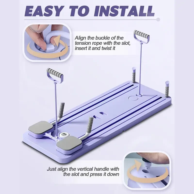 Multi-Purpose Foldable Pilates Reformer 5 in 1 Exercise Pilates Board with Timer