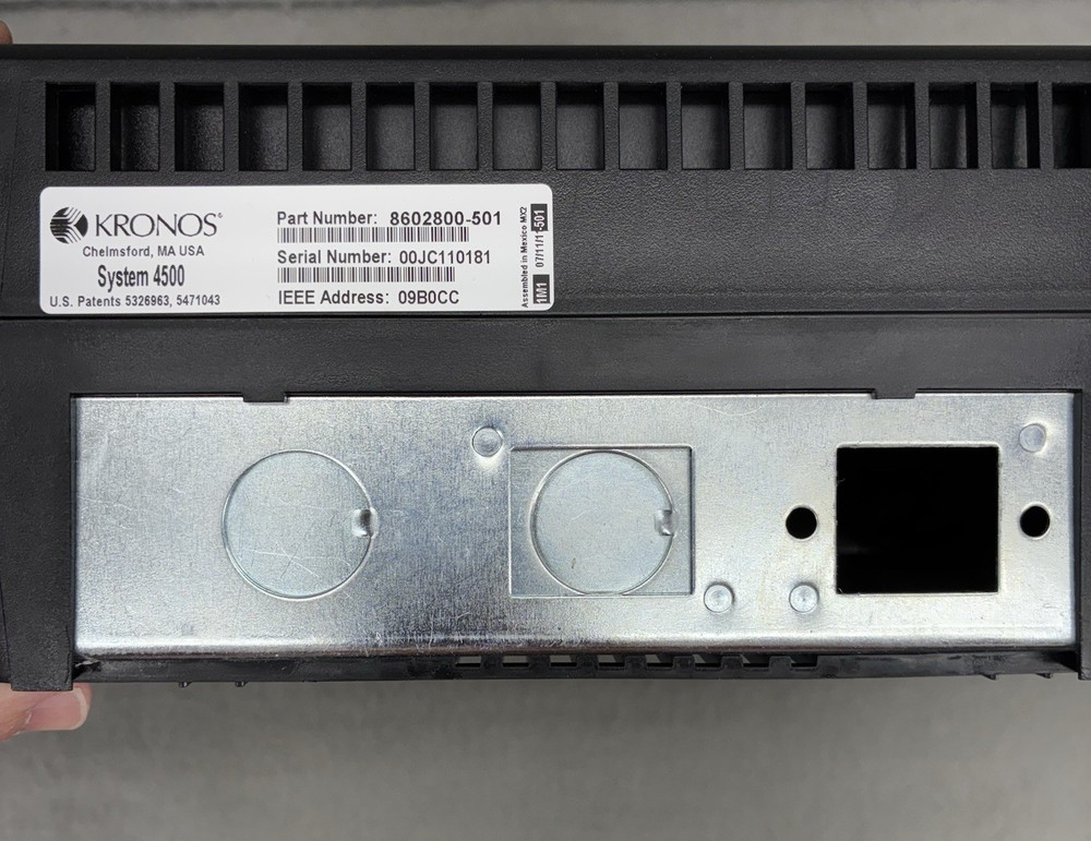 Kronos System 4500 Time Clock Employee Time Attendance Terminal