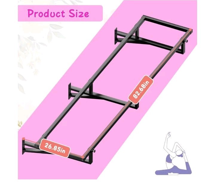 Exercise Ball Holder - Extra Large Wall Rack For Storage- 6.5 Ft- Wall Mounted