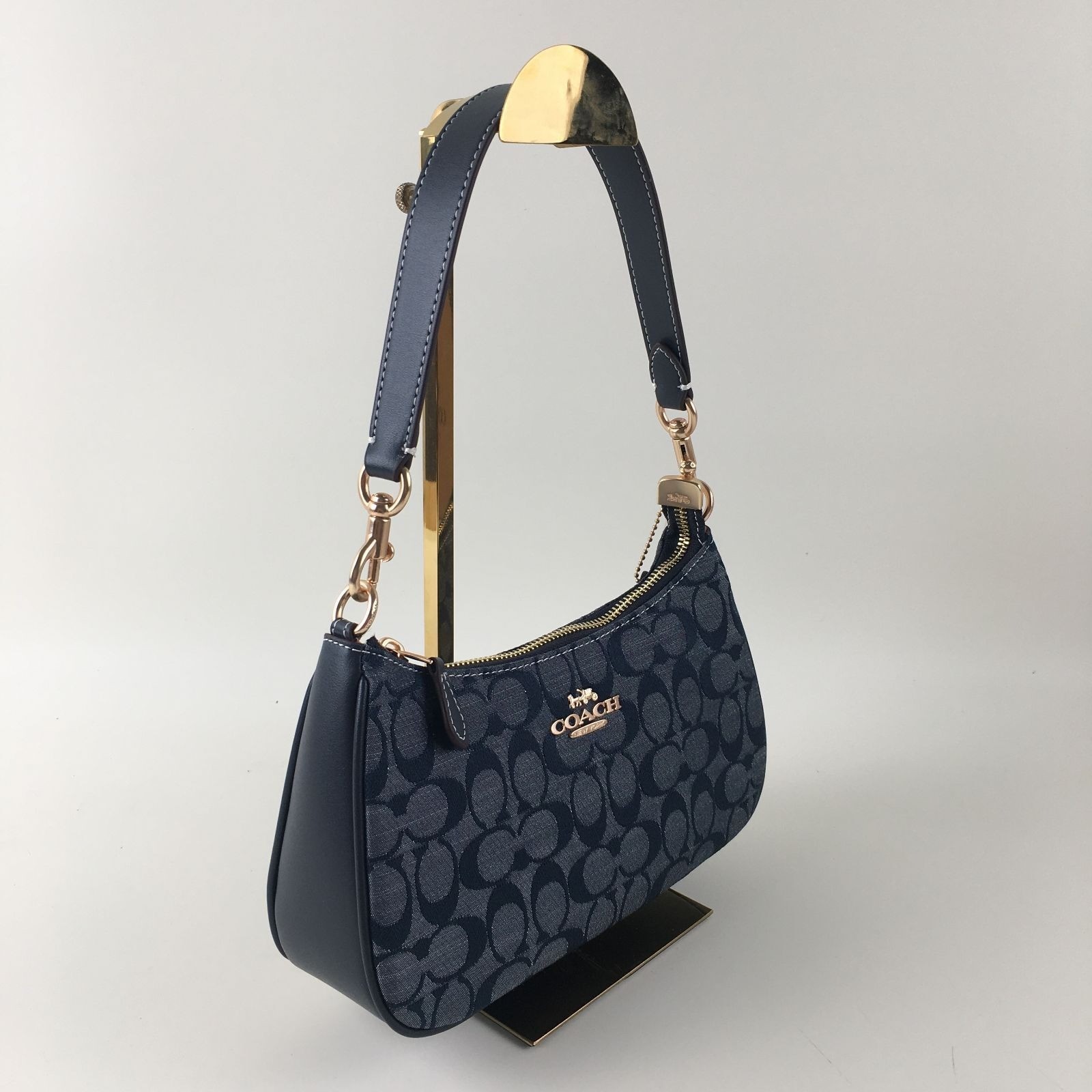 COACH CH139 Teri Shoulder Bag Signature Chambray Blue Outlet SMM