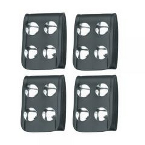 4-Pack Quad Snap Belt Keeper, Black Weave, Brass