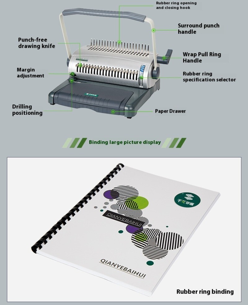 Apron Text Binding Machine S100 Comb Binding Machine Office 21-hole Punch
